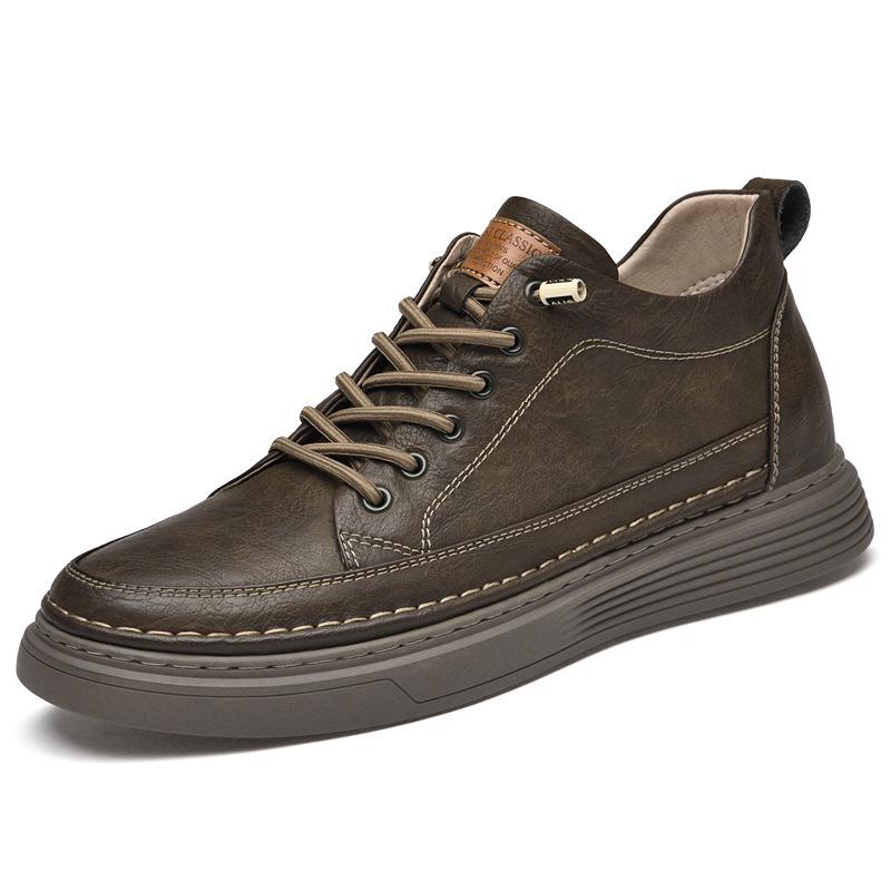 Men's Retro High-Top Sneakers | Thick-Soled, Casual, Invisible 6cm Height Boost, Autumn Trend