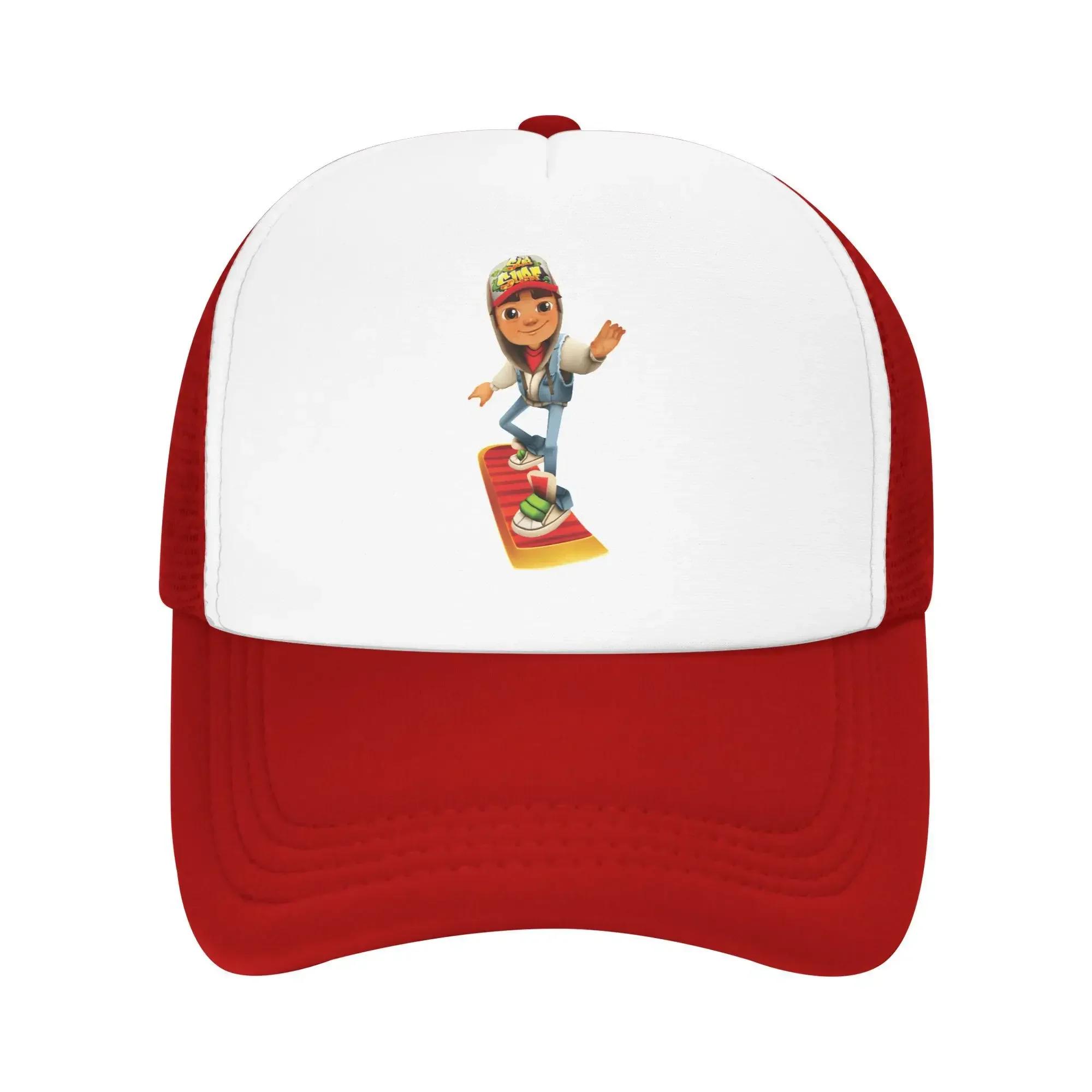 Unisex Subway Surfers Game Trucker Cap Casual Mesh Baseball Caps Snapback Caps Hats Trucker Hat Adjustable Golf Hats Summer as shown