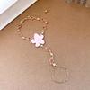 Versatile Floral Rhinestone Enamel Bracelet and Multi-Layer Necklace Set