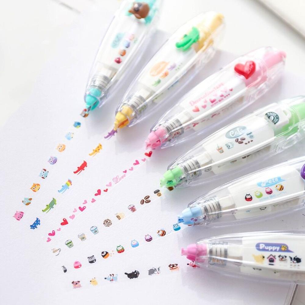 1 Pc Kawaii Animals Mechanical Decorative Correction Tape Corrector Diary Diy Journal Art Supplies Gift Accessories School