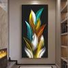 Modern Luxury Feather Art Abstract Painting with PS Frame for Living Room, Bedroom, or Entrance Hall.