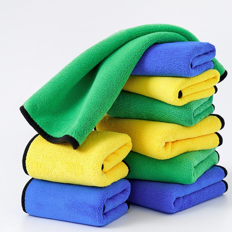 Thickened Car Washing Towel Double Layer Microfiber Cleaning Towels Car Window Glass Detailing Drying Cloths Auto Wash Supplies