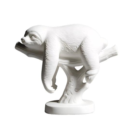 3D Printed Mini Sloth White Cute Figurines Pure Sloth