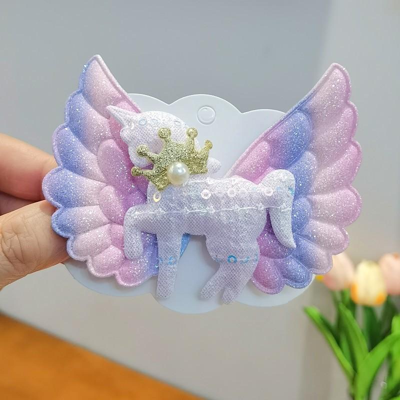 

Заколка для волос «Крылья ангела» с единорогом, детские аксессуары для волос, заколка для волос с единорогом, боковая заколка, заколка на затылок