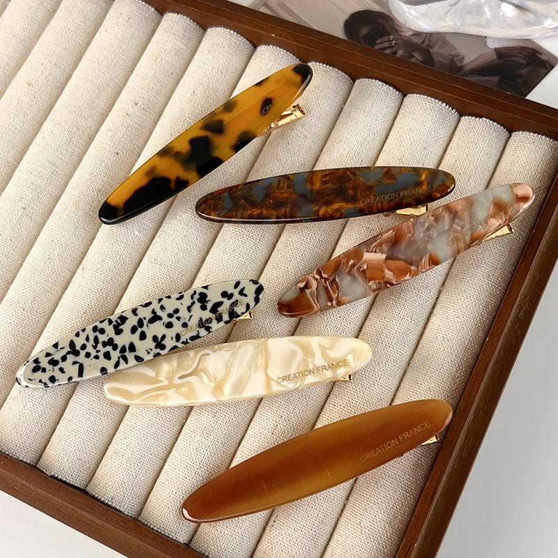 Retro Acetat Geometrie Haarnadel Leopard Haarspange für Frauen Mädchen Süße Bunte Haarspangen Pony-Klammer Mode Haarschmuck