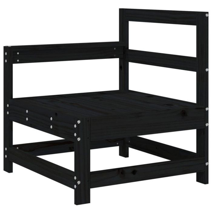 VidaXL Canapés d'Angle de Jardin 2 pcs, Sièges avec Dossier, Meubles de Terrasse Patio Arrière-cour Balcon Extérieur, Noir 825510