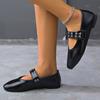 Fashion Women Flat Shoes Round Toe Luxury Shallow Sneakers Fashion Buckle Strap Loafers Women Ballet Comfortable Mary Jane Shoes Women