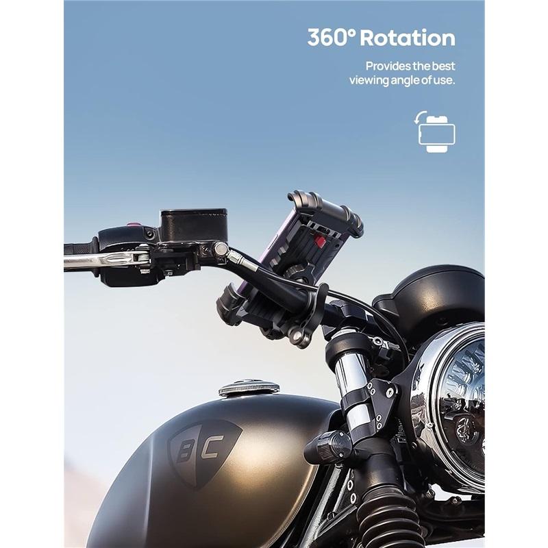 Bike Phone Holder Motorcycle Mount Motorcycle Phone Holder Handlebar Cell Phone Clamp E-Bike Scooter Phone Clip for iPhone 17 Air Pro Max 16 15