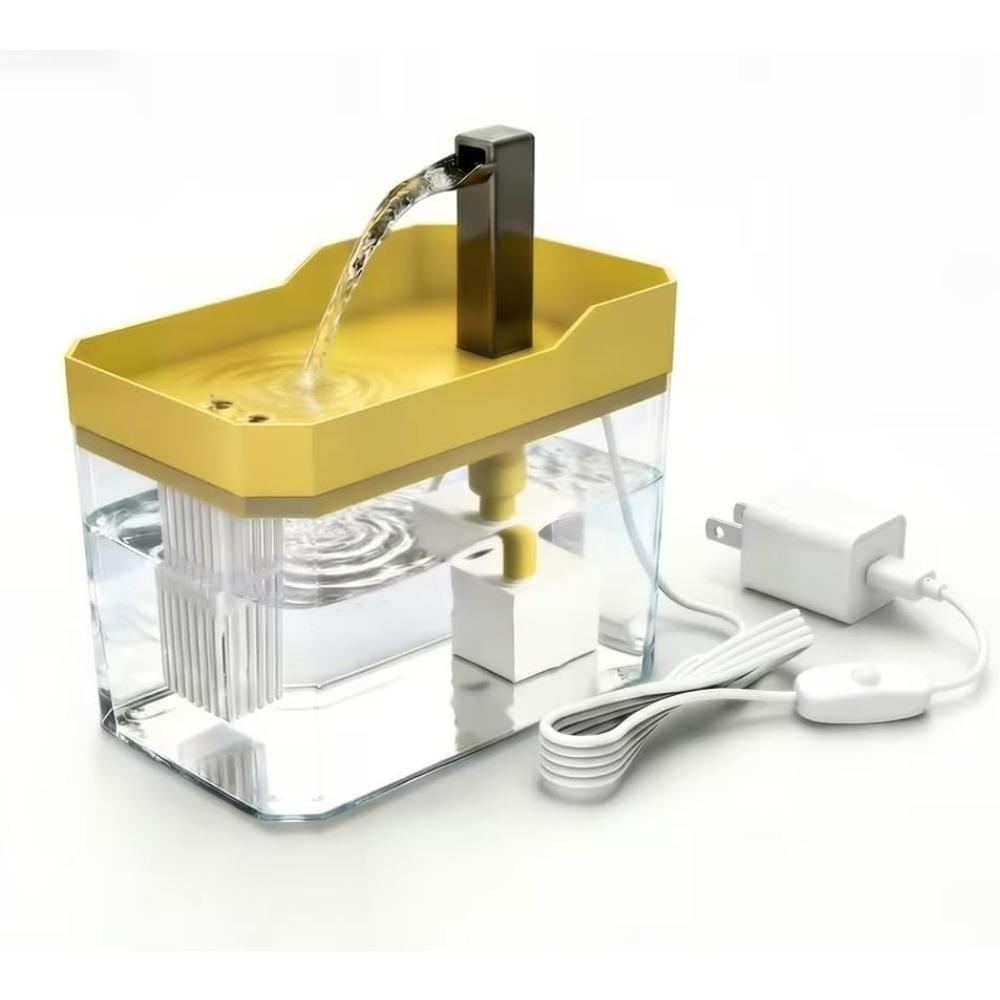 Cute Small Cat Water Fountain 1.5L,Transparent Detachable Tank,Quiet Pump LED Light,Easy Clean Portable Pet Water Dispenser for Car Indoor Travel
