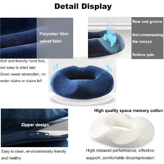 Donut Pillow Hemorrhoid Seat Cushion for Office Chair, Premium Memory Foam Chair Cushion, Ventilate Chair Chair Cushion for Pregnant Women, for