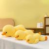 Soft Plush Lying Duck Toy Fluffy Yellow Duckling Stuffed Animal Cute Lazy Duck Throw Pillow for Home Decor Kawaii Gift