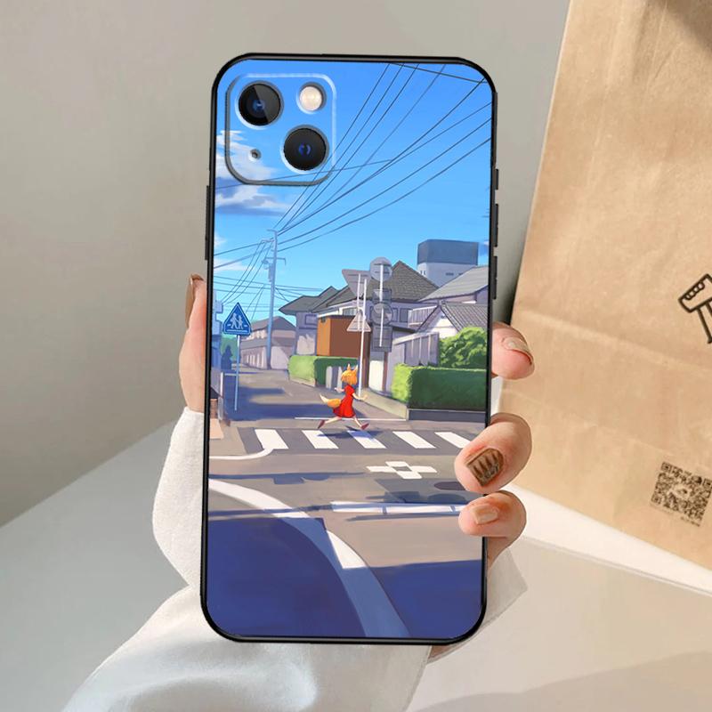 Manga Anime Street Phone Case For iPhone 17 Air 16 14 13 12 11 15 Pro Max 13 12 mini 15 16 Plus 16e Cover Coque