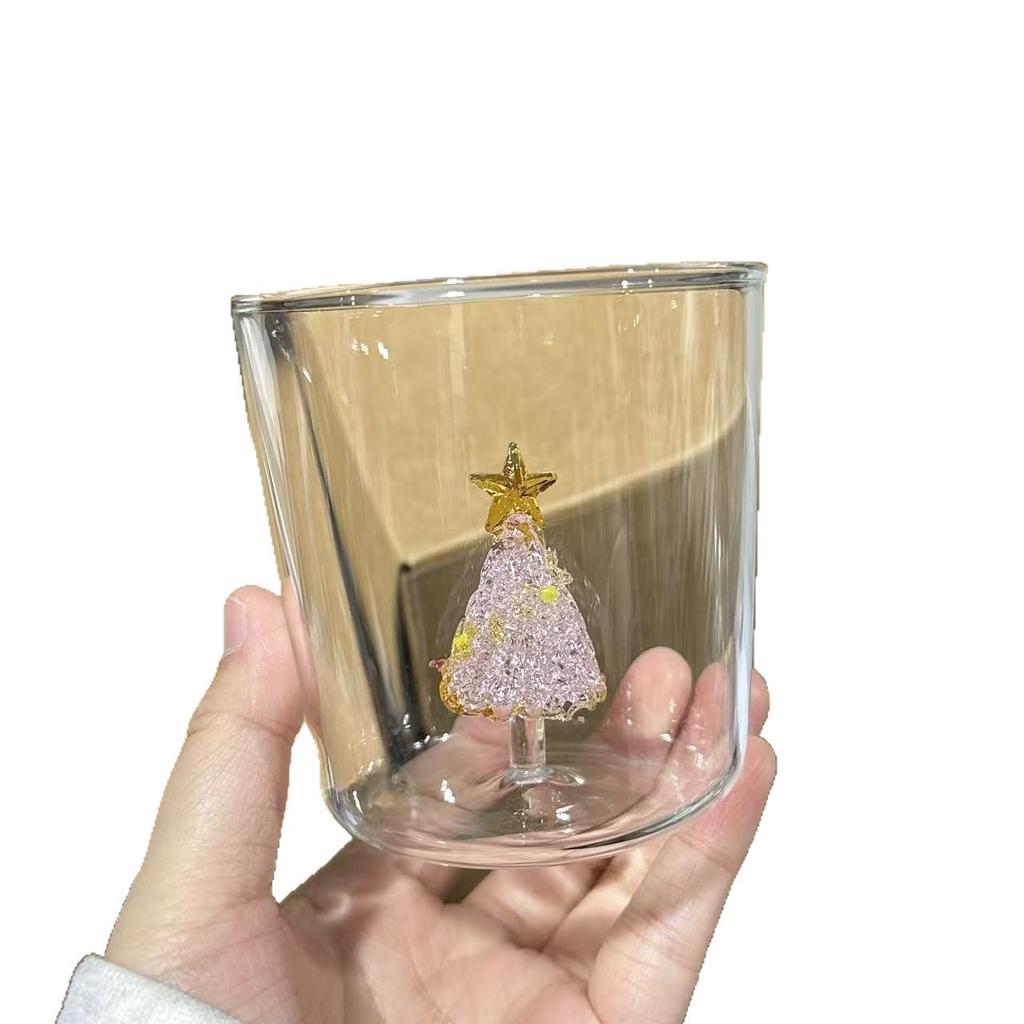 2026 New Christmas Three-dimensional Cup with High Appearance and High Value Gaopeng Silicon Heat-resistant Glass Cup