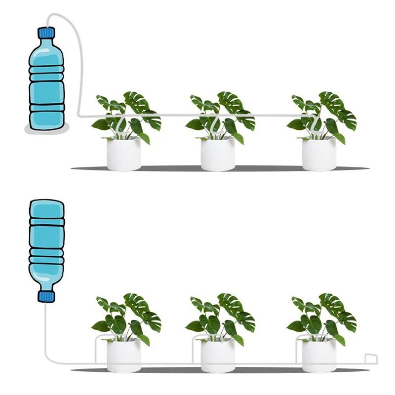 Garten Tropfbewässerungsset mit Regulierventil Topfpflanzen Bewässerungsgerät 4/7mm Schlauch Bewässerung Sparen Mikro-Tropfer Gewächshaus