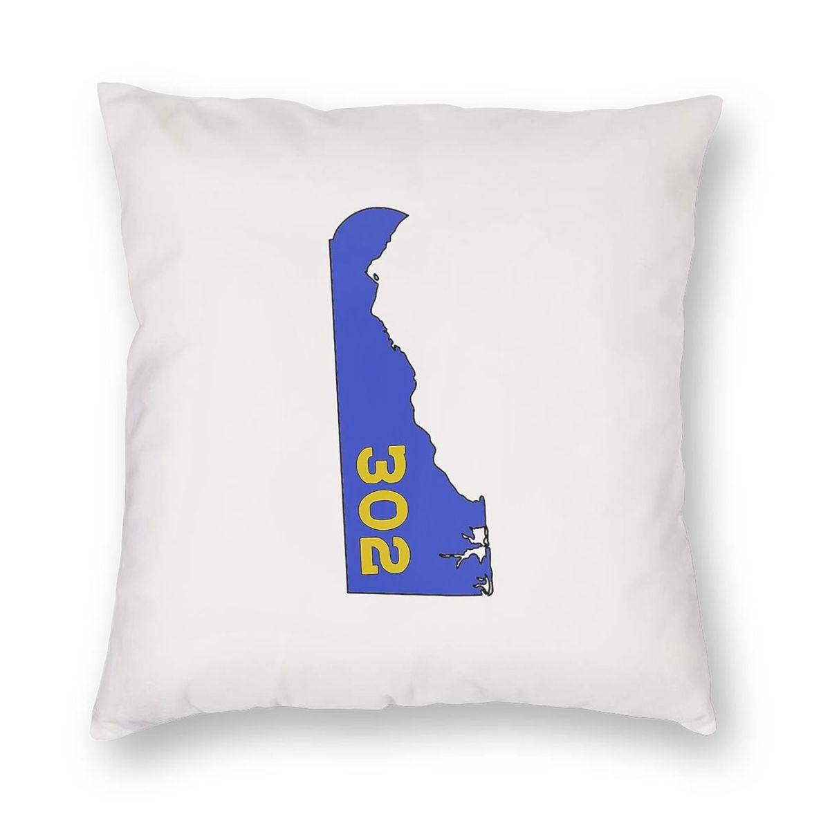 Delaware First State Square Pillowcase Polyester Linen Velvet Printed Zip Decorative Car Cushion Cover 30x30cm