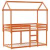 VidaXL Bunk Bed with Roof Wax Brown 90x190cm Solid Pine Wood, Bed, Bed Frame, Loft Bed, Bedroom Furniture, 3282126