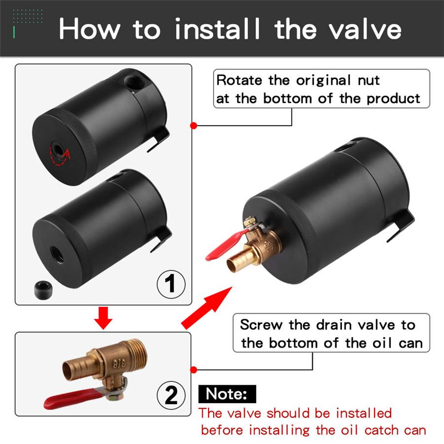 Oil Sump Tank with Drain Valve and Ventilation, Universal, 3-port