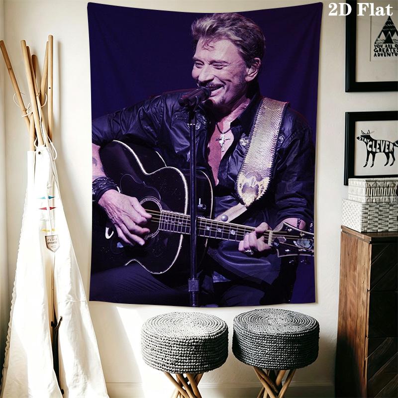 Live Performance Acoustic Guitar Showcase Tapestry Fashion Print Wallmounted Christmas Gift Home Decor Background Cloth