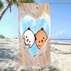 Uroczy Panda Bubu Dudu Duży Ręcznik Plażowy Letni Ręcznik Kawaii Serce Dziura na Piasek Ręcznik Basenowy Bardzo Duży Mikrofibra Ręcznik Kąpielowy Mata