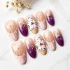 French Ice 3D Embossed Cat Eye Wearable Almond Short Nails - Trendy Nail Art Tips