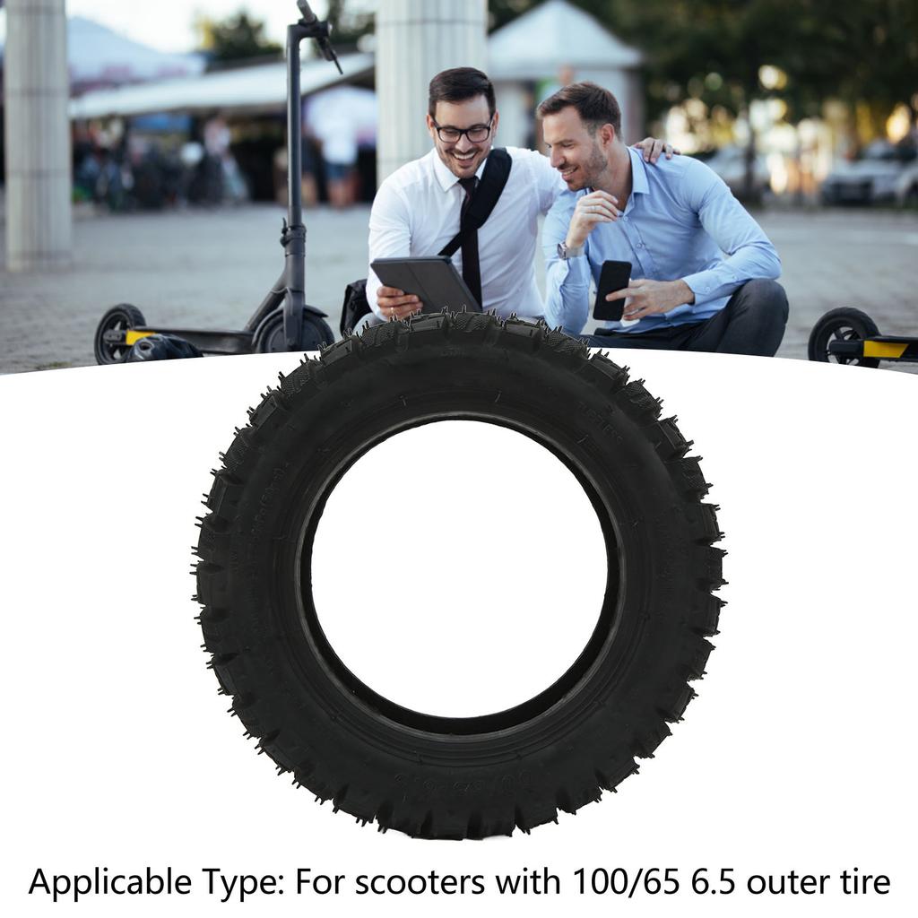 100 65 6.5 Tire 11inch Rubber Shock Absorption Widen Thicken Off Road Tyre for Scooter with Inflatable Nozzle