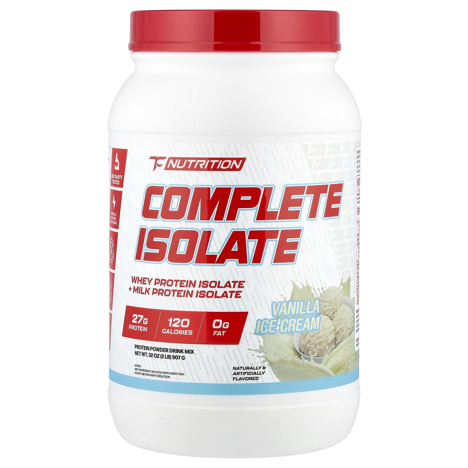 

TC Nutrition, Complete Isolate, Vanilla Ice Cream, 907g (2lb)