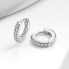 Luxury Gold Plated Round Huggie Earrings With Half Pave Crystals Chic High Quality Fashion Jewelry For Women