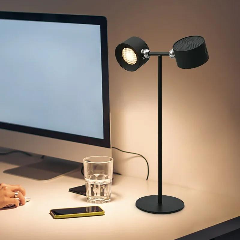 Magnetic Touchable LED USB Rechargeable Table Lamp 360 Rotate Cordless Remote Control Desk Lights Home Bedroom Wall Night Lamps