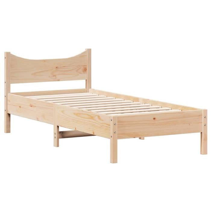 VidaXL Bed Frames, Single Bed with Slatted Base, Adult Bed, Bedroom Furniture, Modern, 75x190 Cm Wood of 844757