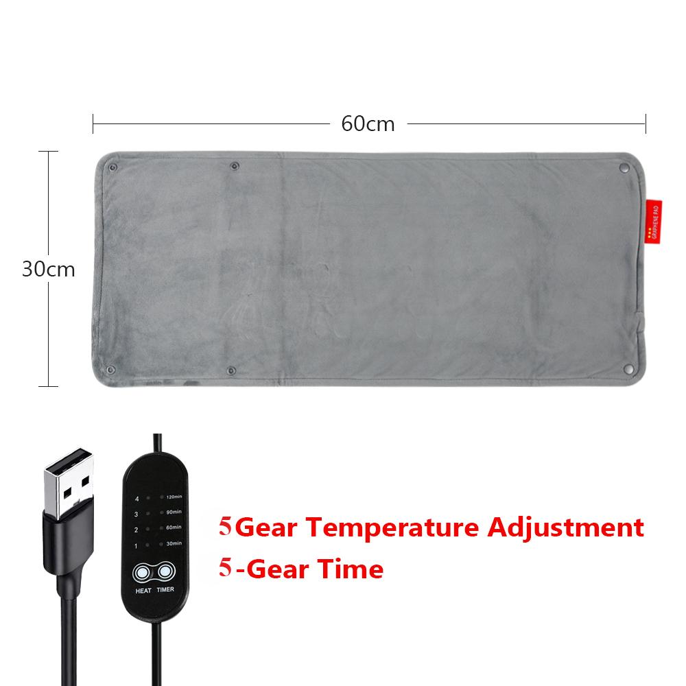 Usb Electric Heating Blanket Overheat Protection Plush Winter Warm-Up Adjustable Temperature Timing Five-Speed Heating Pad