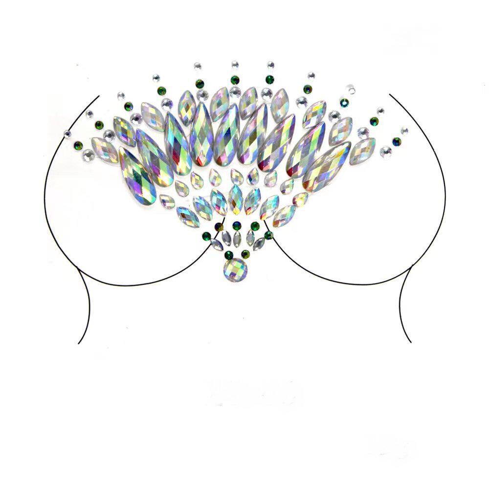 Grenzüberschreitende Karnevals-Gesichts- und Körper-Edelsteinaufkleber: Bindi-, Diamanten- und Edelsteindesigns für Performance-Make-up und Brustdekoration.