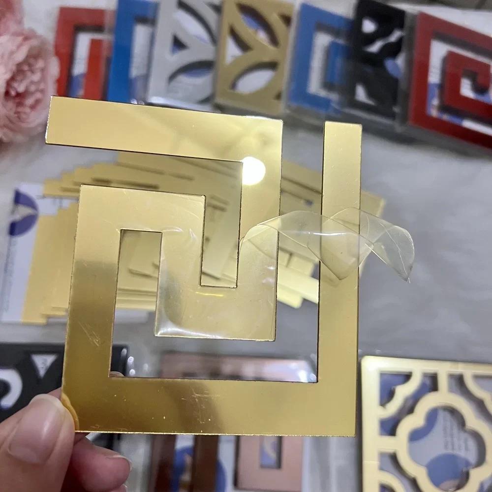 Panneaux Muraux Miroir Acrylique Autocollants - Bordure Adhésive Peel&Stick pour Bord de Salon Chambre, Décoration Architecturale pour la Maison