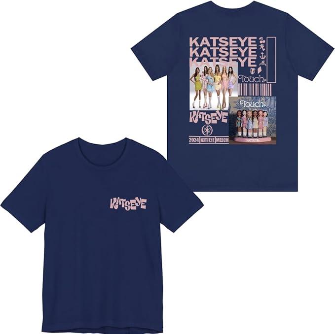 Katseye Merch Touch Illustration TShirt Unisex Unisex Women Short Sleeve Casual Tee S