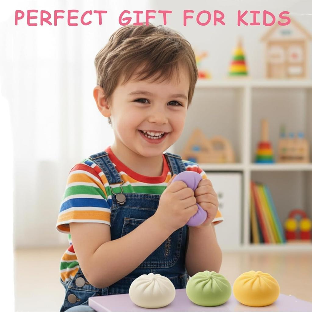 Giant Dumpling Squishy, Jumbo Dumpling Squishy Toy with Steamer, Anxiety Relief Squeeze Toy for Decompression and Sensory Play