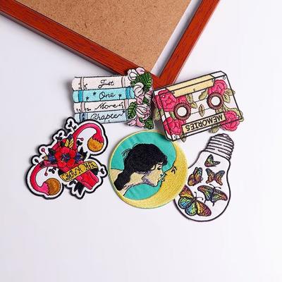 5 Pcs/pack  Fusible Embroidery Patch Iron On Patches For Clothing Thermoadhesive Patches For Jackets Jeans Backpack Ironable Sewing Patch