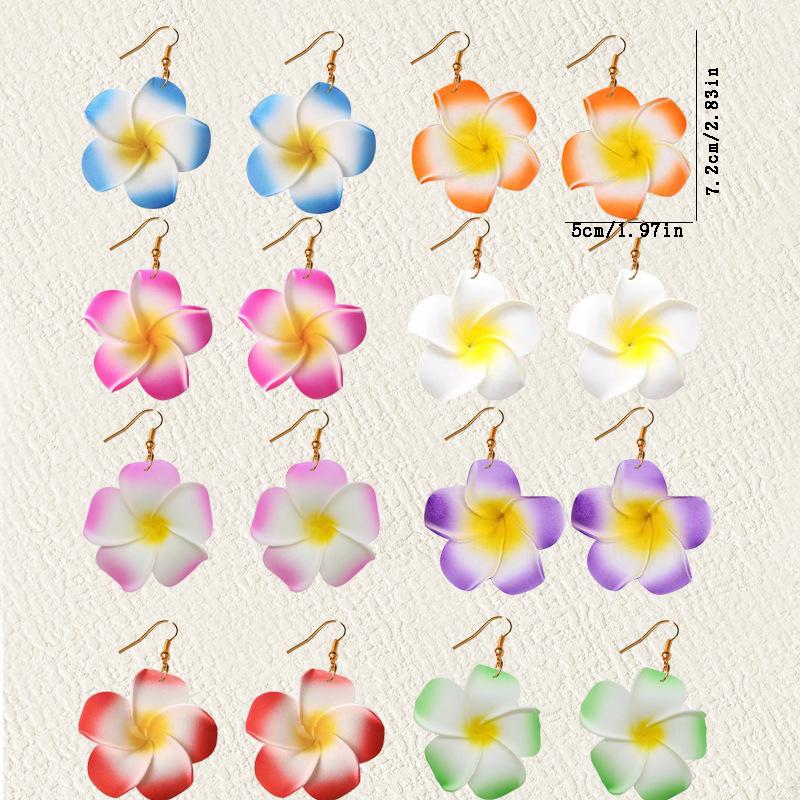 Plumeria Earrings - Versatile Travel & Daily Wear, 8 Color Options
