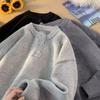 Herentrui met effen kleur, wollen Henley-hals - Herfst Winter, Retro Casual Gebreide kleding.