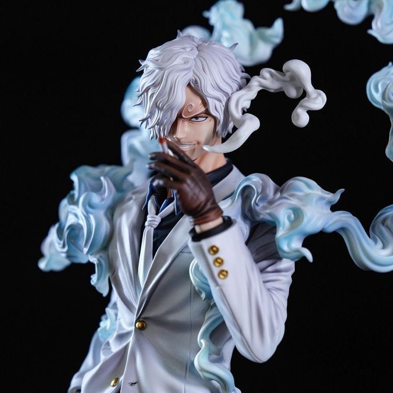 One Piece Ly Nika Sanji, Double-Headed Sculpture, Black Foot, Shanghis Gk Statue Model Ornament, Boxed Figure.
