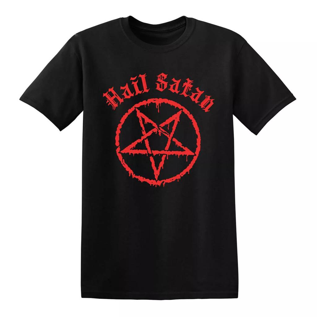Hail Satan T Shirt Pentagram Star Rock Goth Unholy Satanic Devil Punk Top Tee High-end Luxury Is for Both Men and Women Top Y2k
