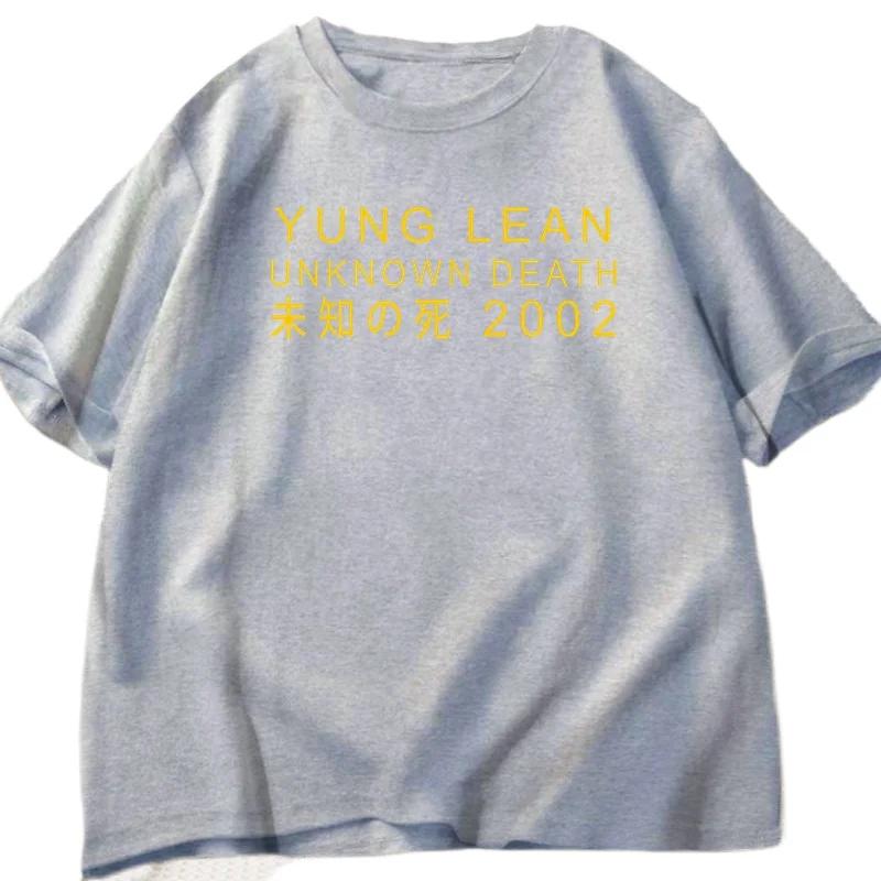 Summer Yung Lean Unknown Death 2002 Shirt Men Women Hiphop Short Sleeve Round Neck T-shirt Casual Loose High Quality Tops Summer