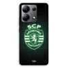 Handyhülle - MANIACASE - Xiaomi Redmi Note 13 4G - Silikon TPU - Sporting Portugal (SCP) - Leuchtender schwarzer Hintergrund