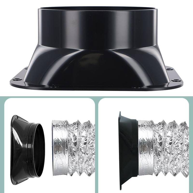 100-200mm ABS Flange Duct Fan Hose Connector Air Ventilation Adapter for Kitchen Hood Ventilator Pipe Connecting Exhaust Outlet