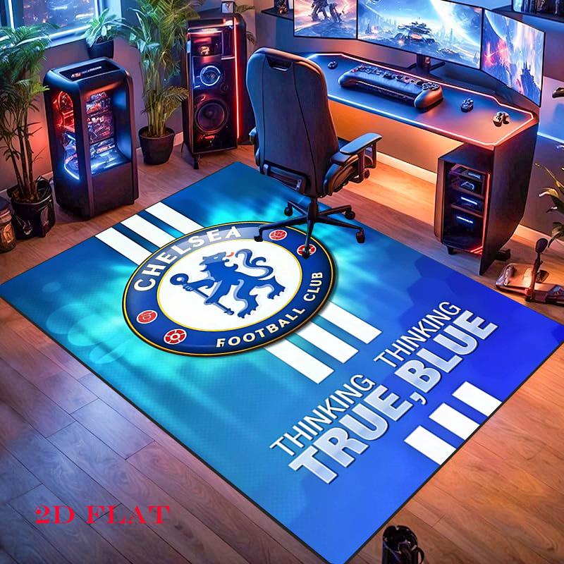 Chelsea FC Logo Carpet Rug for Living Room Bedroom Home Sofa Decoration,Kids Play Nonslip Floor Mat