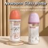 Wide Mouth Anti-Choking Glass Bottle Rabbit Pattern Baby Feeding Bottle  Learning Drinking