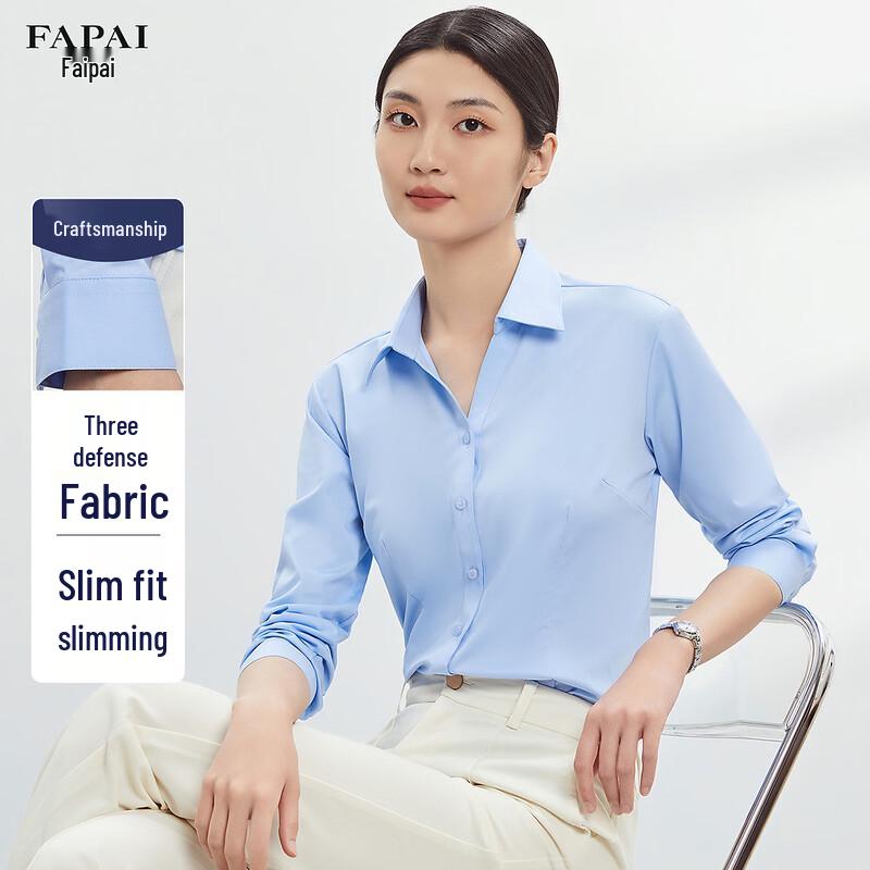 FAPAI Women s Anti-Stain Slim Fit Business Shirt 35
