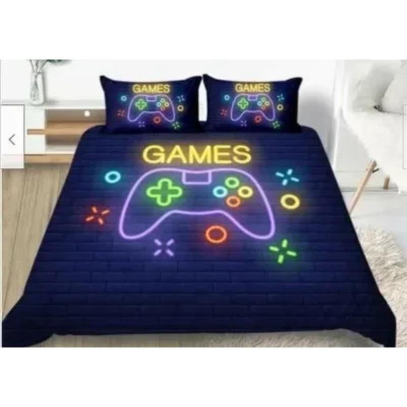 Gamepad Comforter Cover Gamer Bedding Set Teens Video Game Duvet Cover for Youth Boys Modern Game Controller Bedspread