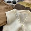 Autumn 2025 Korean Style V-Neck Loose Fit Sleeveless Cardigan Vest