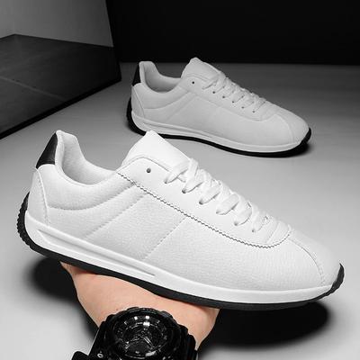 Herrenschuhe Leder Sneaker Trend Freizeitschuh Italienisch Atmungsaktiv Freizeit Herren Sneaker Rutschfestes Schuhwerk Weiß Herren Slipper