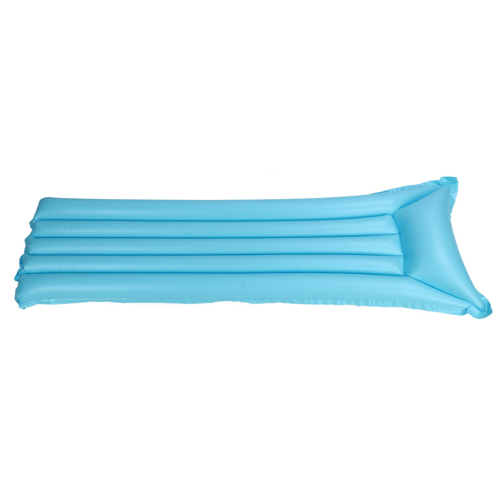 

Inflatable Floating Row PVC Thickened Leisure Floating Bed Cartoon Blue Solid Color Children s Water Inflatable