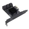 PCI E 1X to Serial ATA 3.0 Controller Expansion Card 6Gbps 6 Port Expansion Card with Low Profile Bracket